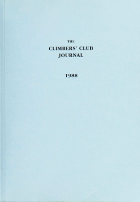 Climbers' Club 1988 Journal cover